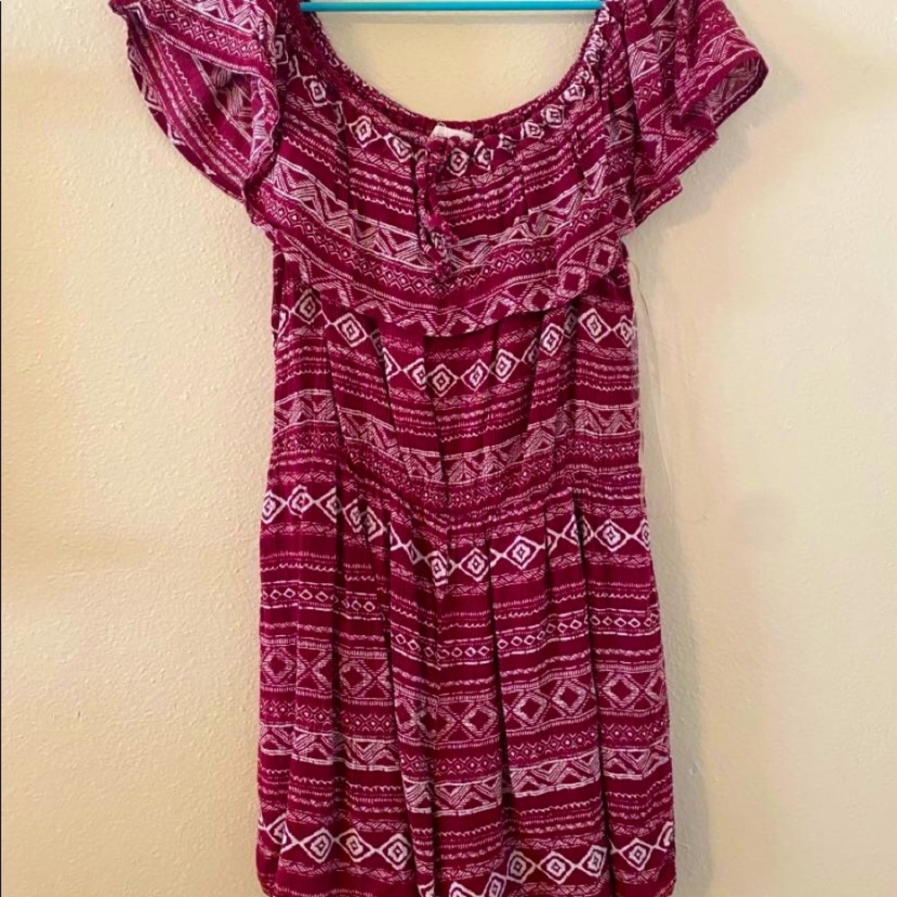 white & maroon bailey blue off the shoulder romper